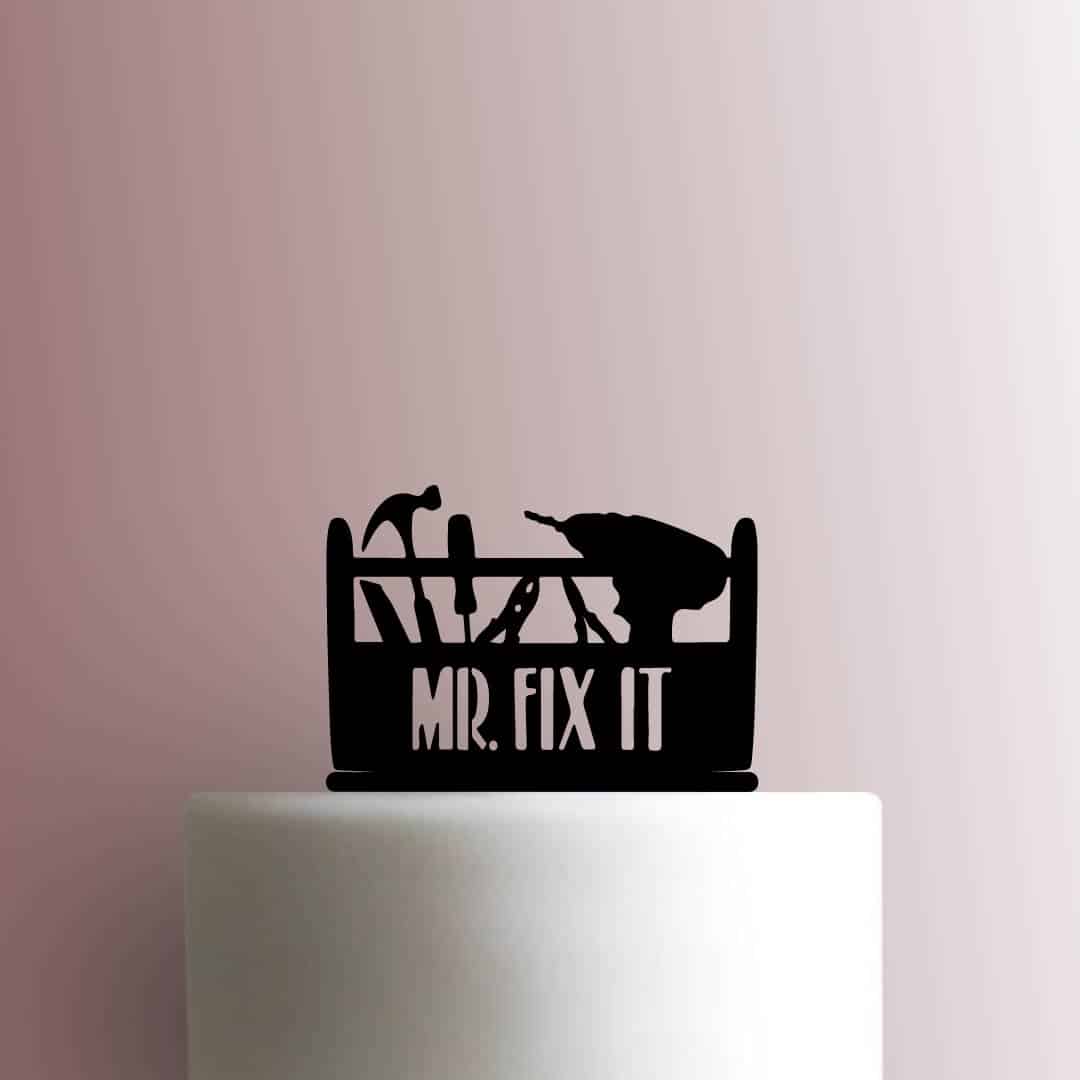 Tool Caddy Mr Fix It - Acrylic Cake Topper