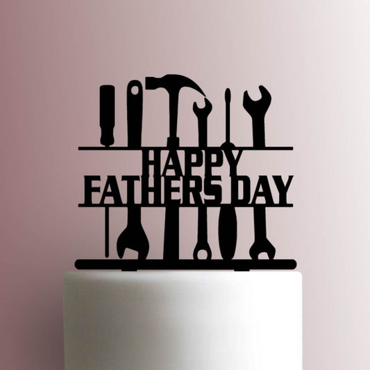 Tools Happy Fathers Day - Acrylic Cake Topper