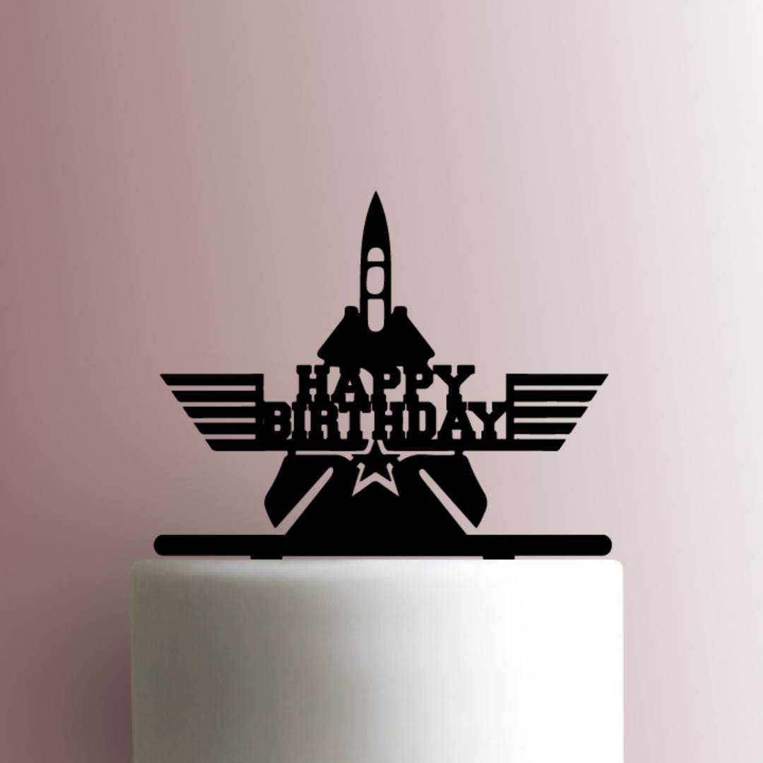 Top Gun Happy Birthday - Acrylic Cake Topper