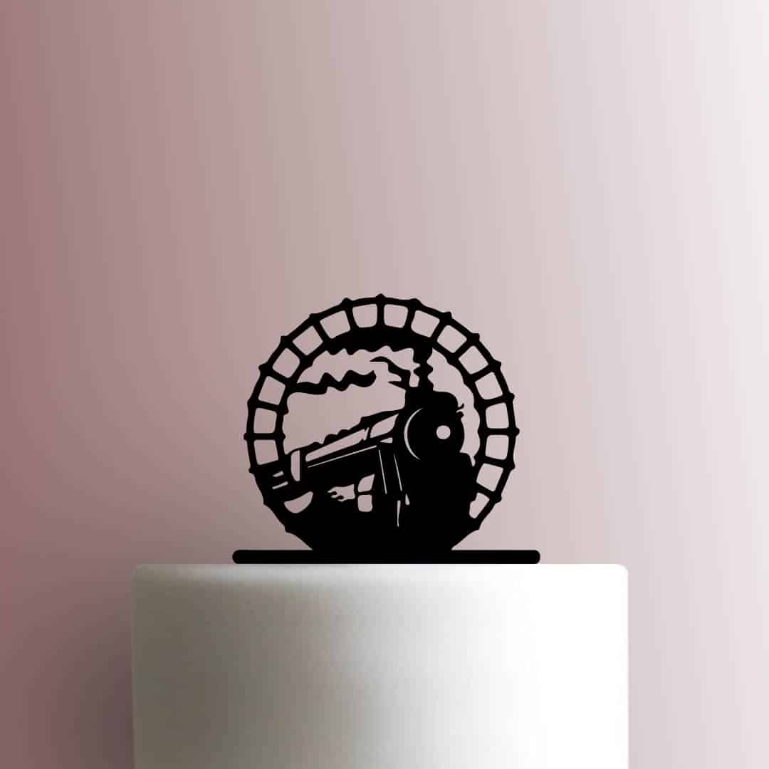 Train with Tracks - Acrylic Cake Topper