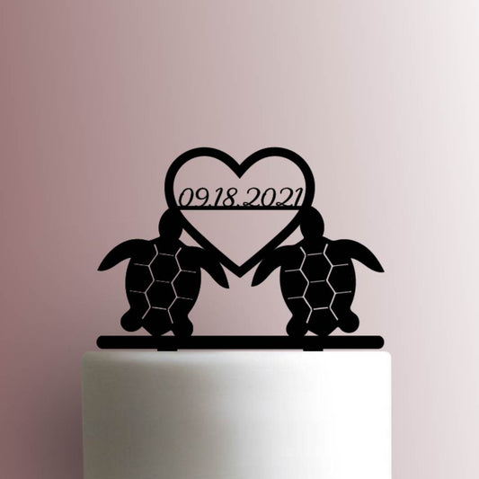 Turtle Wedding Date - Acrylic Cake Topper