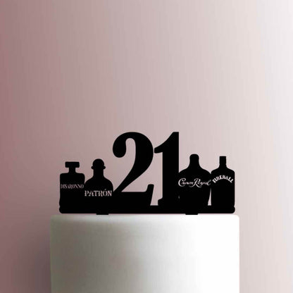 Twenty First 21st Birthday Bottles- Acrylic Cake Topper