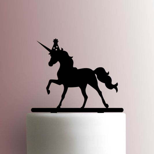 Unicorn with Party Hat Body - Acrylic Cake Topper