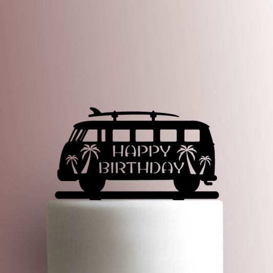 Volkswagon Bus Happy Birthday - Acrylic Cake Topper