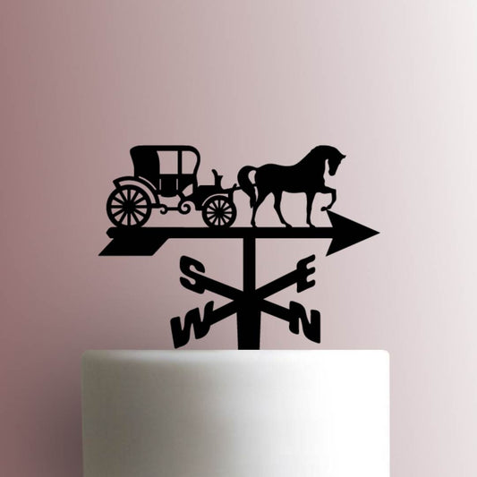 Weather Vane Horse Drawn Carriage - Acrylic Cake Topper