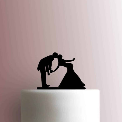 Wedding Bride and Groom Kissing - Acrylic Cake Topper