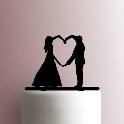Wedding Couple Making Heart Arms - Acrylic Cake Topper