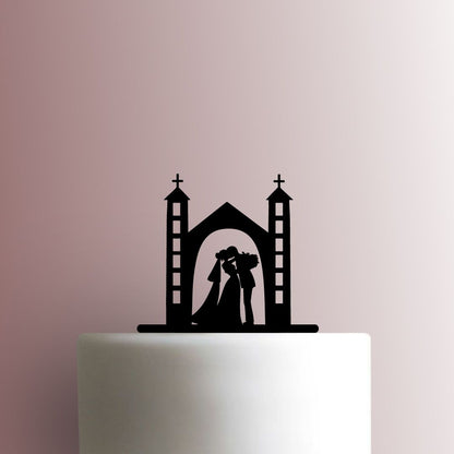 Wedding Couple Under Church Arch - Acrylic Cake Topper
