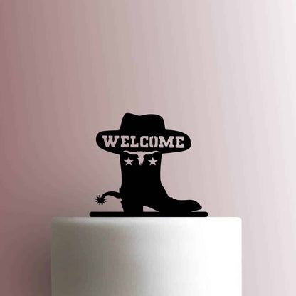 Welcome Cowboy Boot - Acrylic Cake Topper