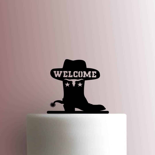 Welcome Cowboy Boot - Acrylic Cake Topper