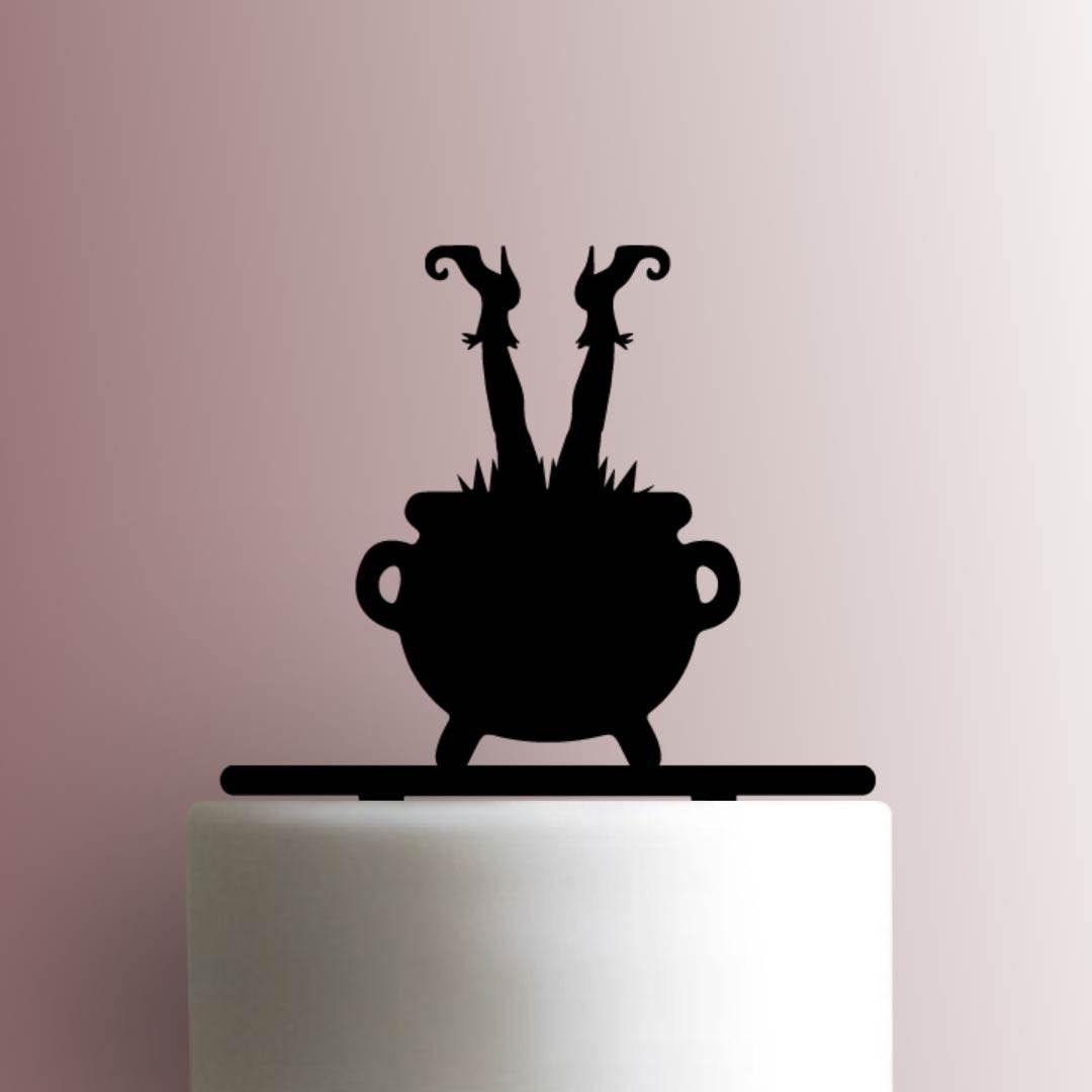 Halloween ? Witch in Cauldron - Acrylic Cake Topper