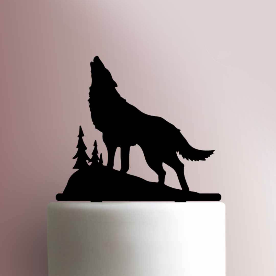 Wolf Howling- Acrylic Cake Topper