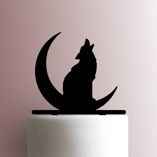 Wolf Howling on Moon - Acrylic Cake Topper