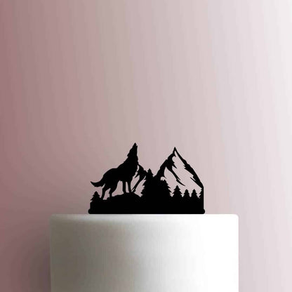 Wolf in Mountains - Acrylic Cake Topper