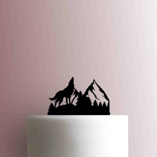 Wolf in Mountains - Acrylic Cake Topper