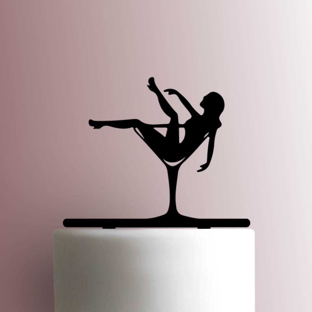 Woman in Martini Glass - Acrylic Cake Topper