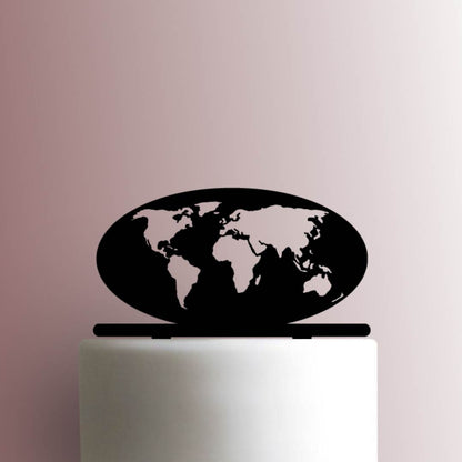 World Map - Acrylic Cake Topper