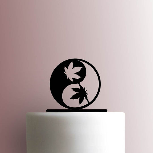 Yin and Yang Leaf - Acrylic Cake Topper