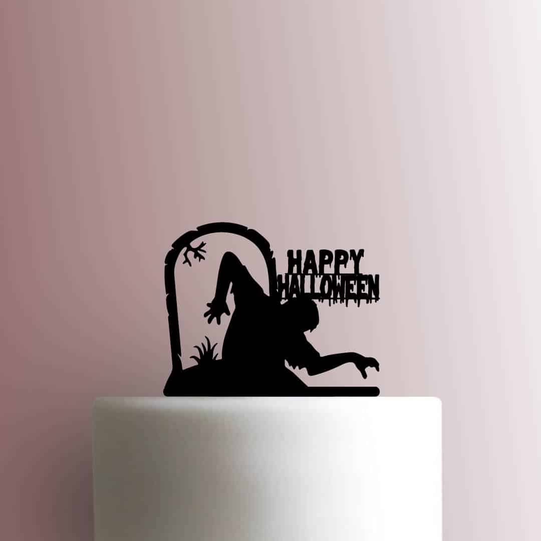 Zombie Halloween Grave - Acrylic Cake Topper