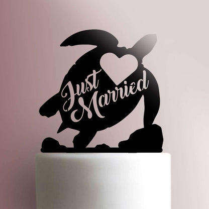 Just Married Turtle - Acrylic Cake Topper