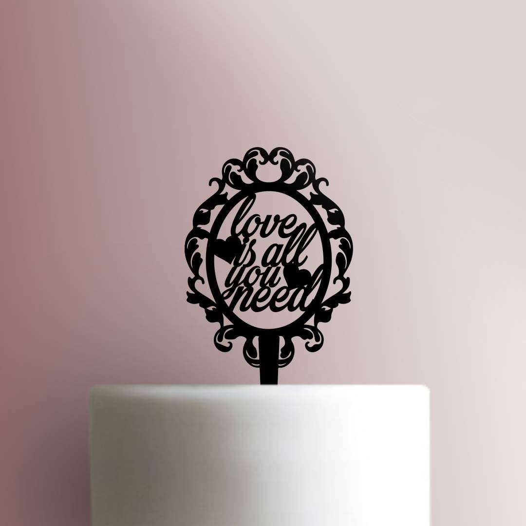 Love is All You Need Damask - Acrylic Cake Topper