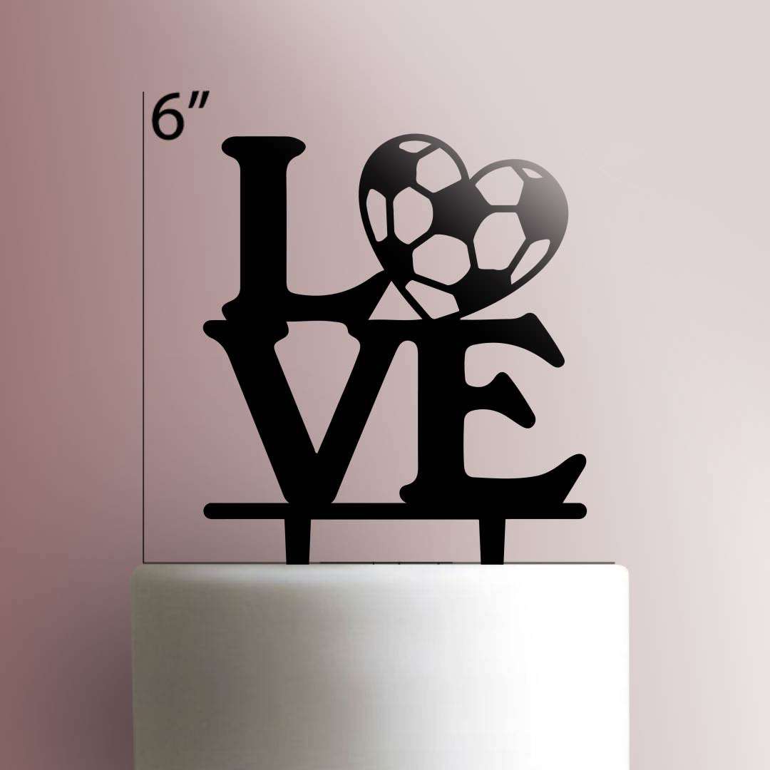 Love Soccer - Acrylic Cake Topper