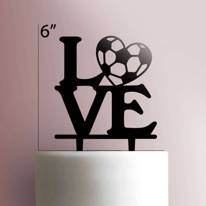 Love Soccer - Acrylic Cake Topper