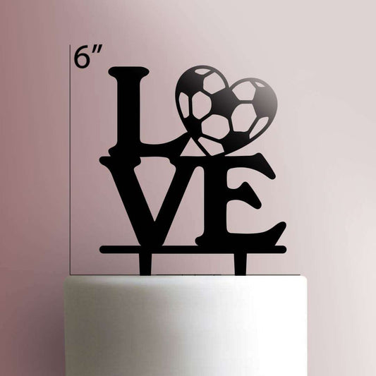 Love Soccer - Acrylic Cake Topper