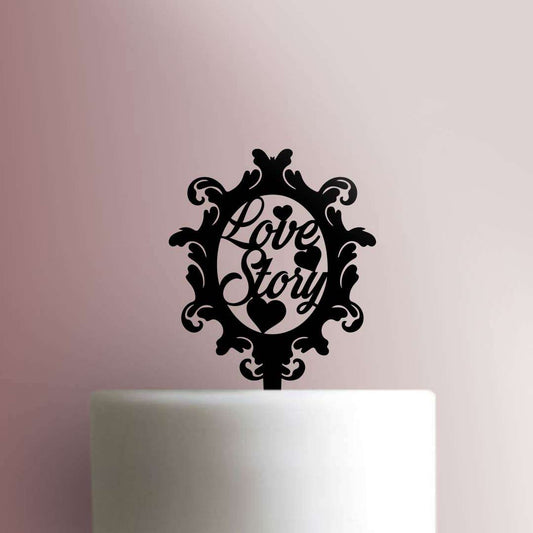 Love Story Damask - Acrylic Cake Topper