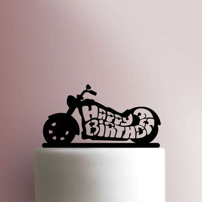 Motorcycle Happy Birthday - Acrylic Cake Topper