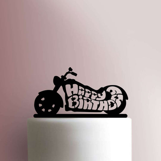 Motorcycle Happy Birthday - Acrylic Cake Topper