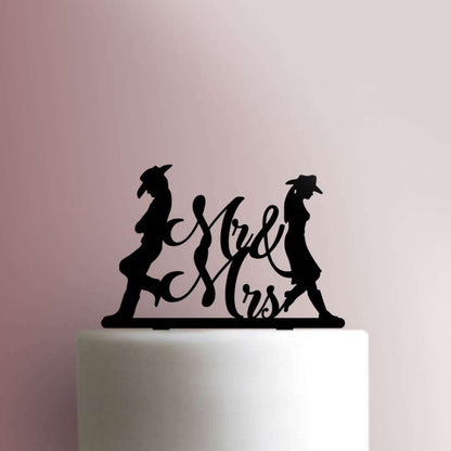Cowboy Couple Mr and Mrs - Acrylic Cake Topper
