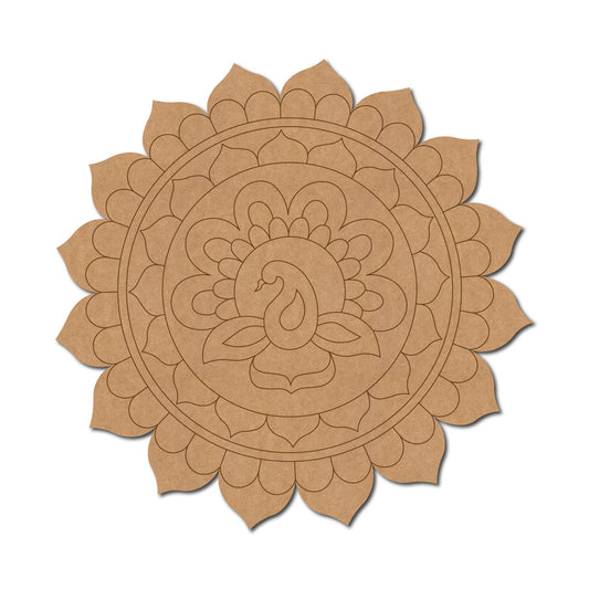 Peacock Mandala Pre Marked Base Design 1