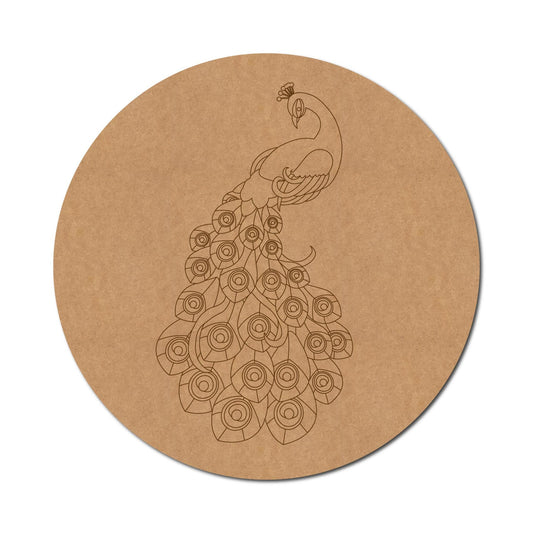 Peacock Pre Marked Round Design 1