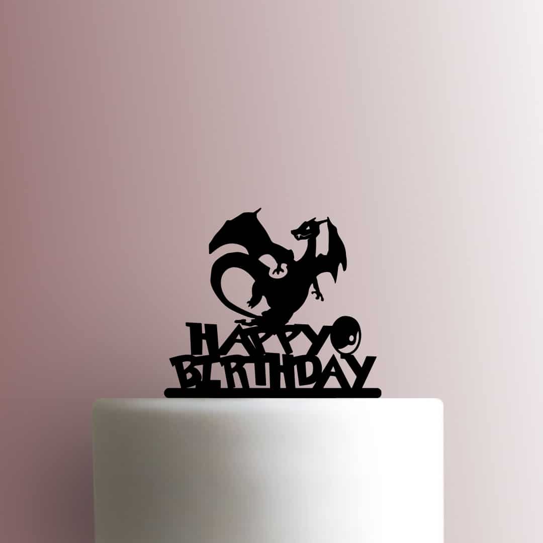 Pokemon ? Charizard Happy Birthday - Acrylic Cake Topper