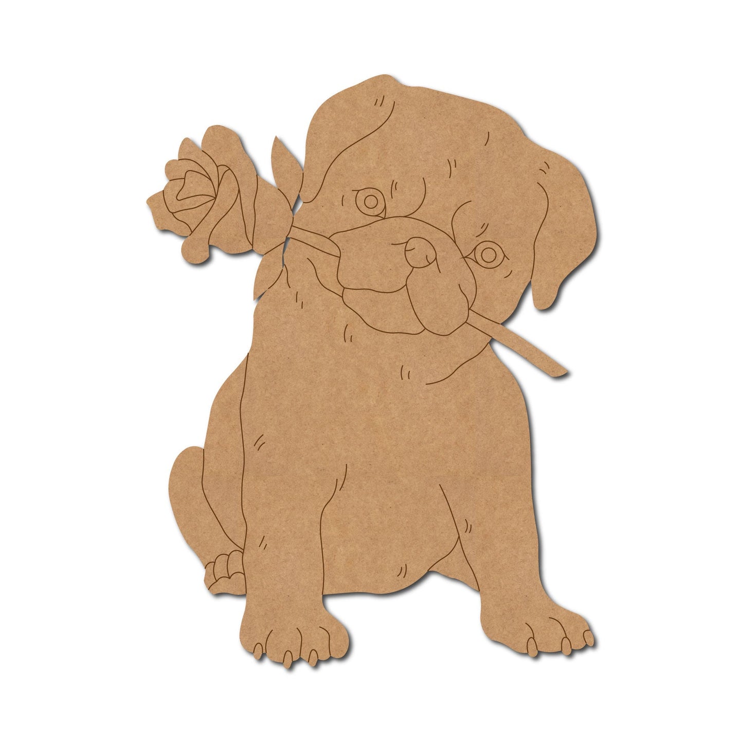 Pug Dog With Rose Pre Marked Design 1