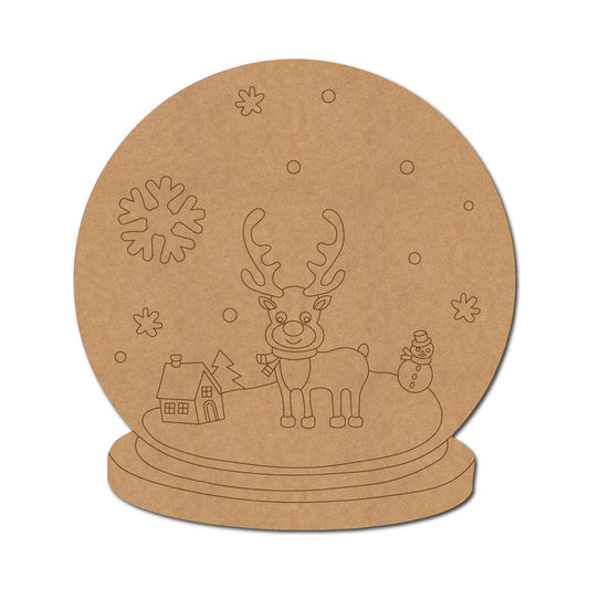 Reindeer Snow Globe Christmas Pre Marked Design 1