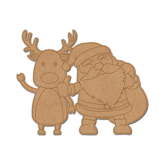 Santa Claus With Reindeer Christmas Pre Marked Design 3