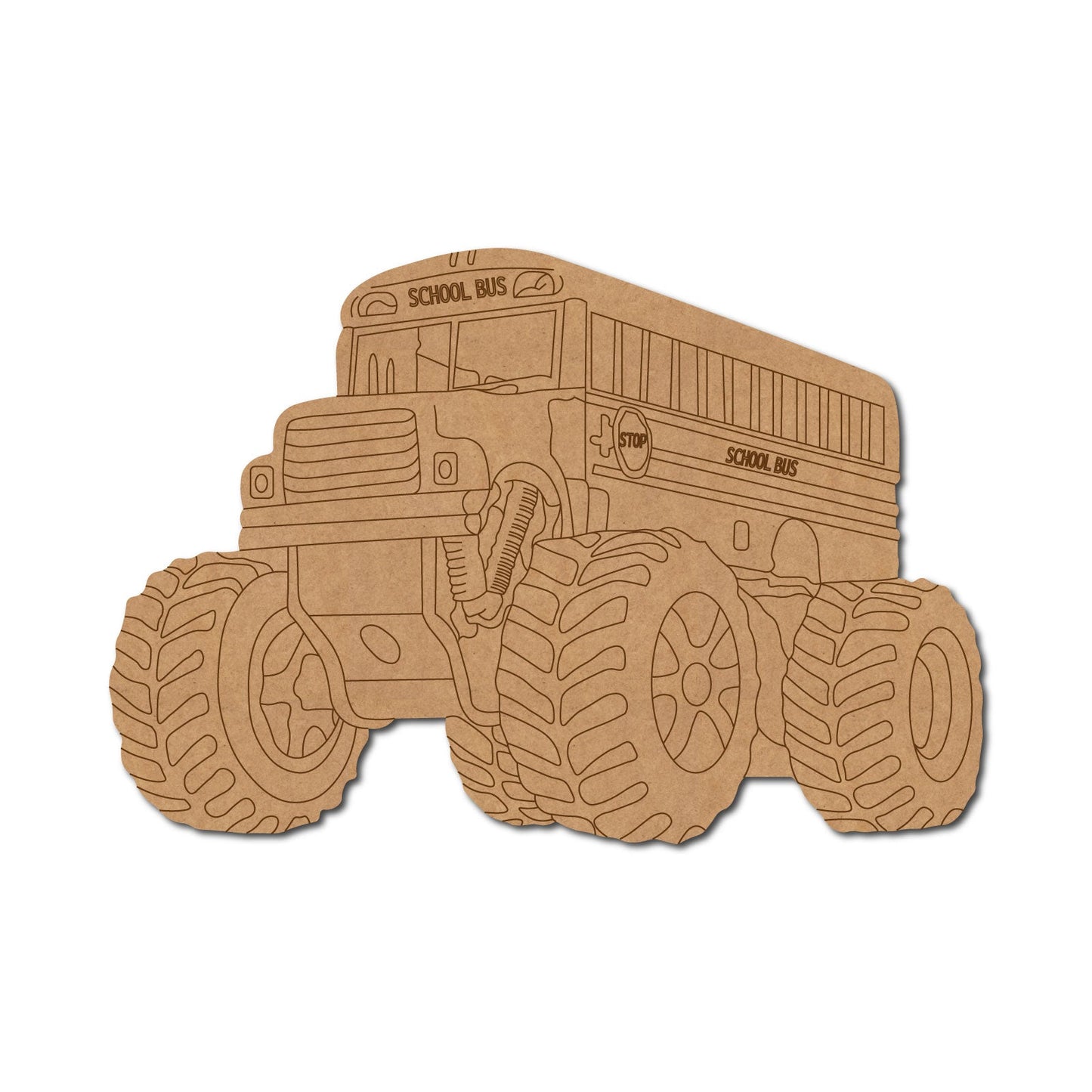 School Bus Monster Truck Pre Marked Shape 1
