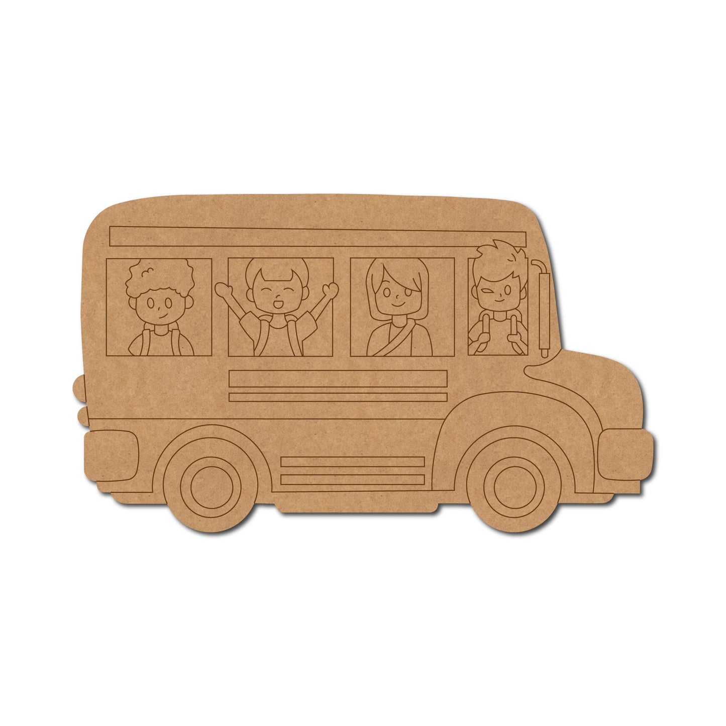 School Bus With Kids Pre Marked Shape 1