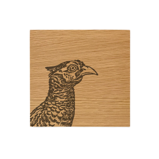 Pheasant Single Oak Coaster