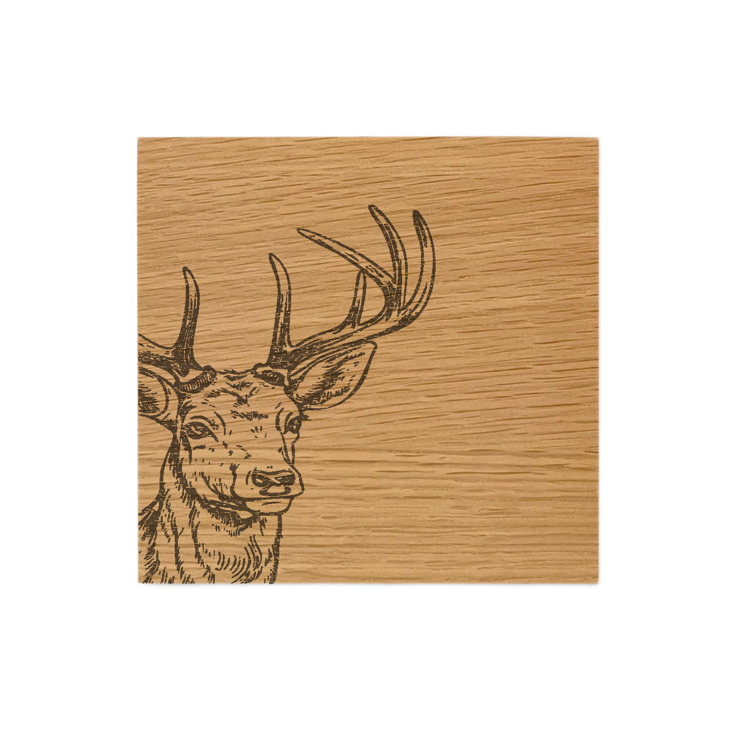 Stag Single Oak Coaster