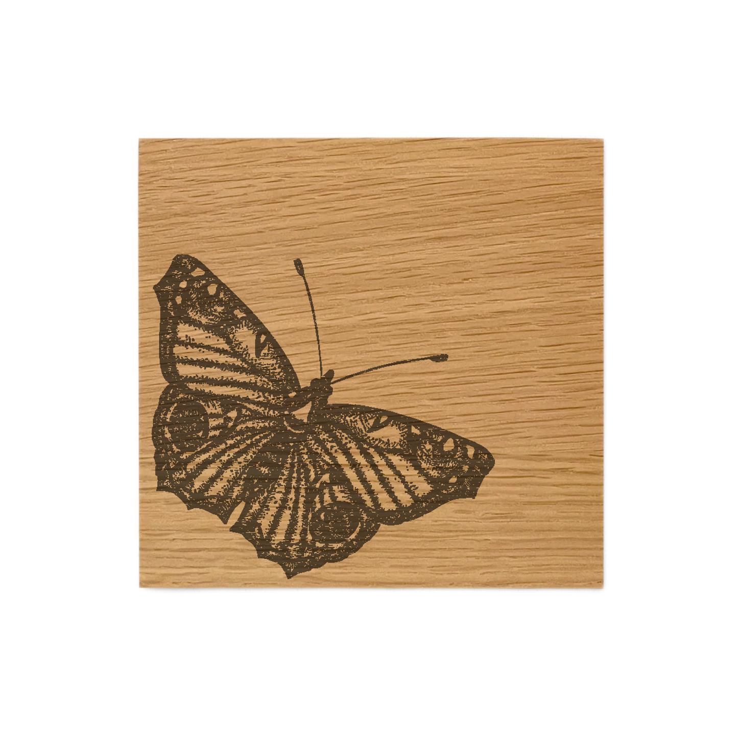 Butterfly Single Oak Coaster
