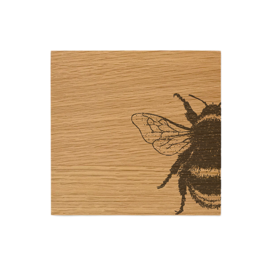 Bee Single Oak Coaster