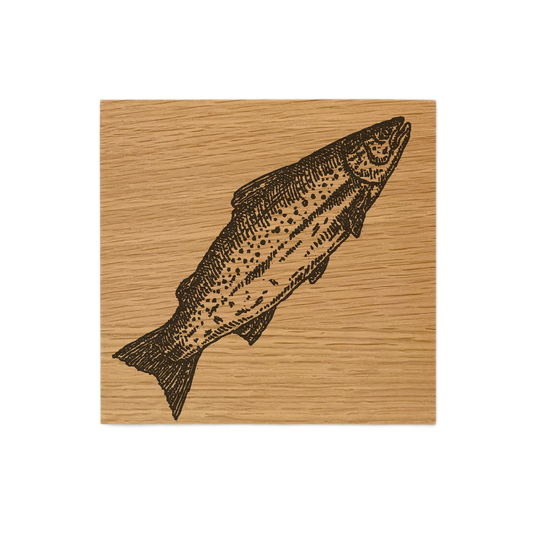 Salmon Single Oak Coaster