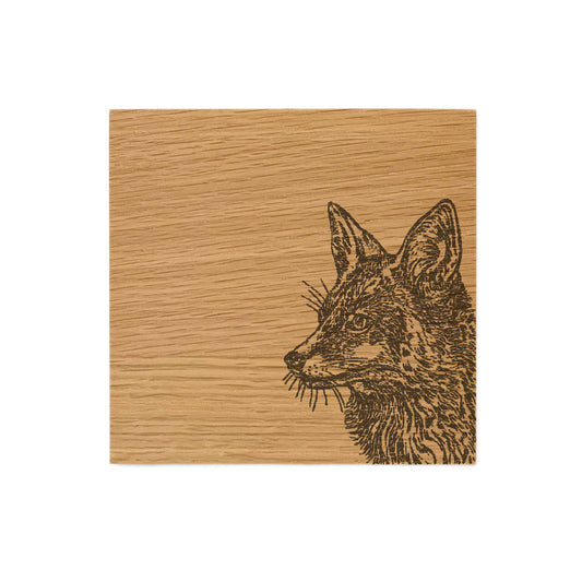 Fox Single Oak Coaster