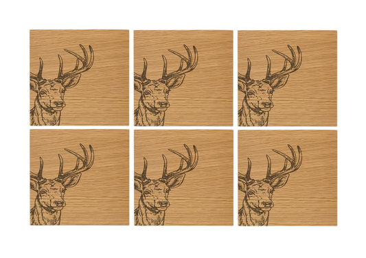 Stag Oak Coasters - Set of 6