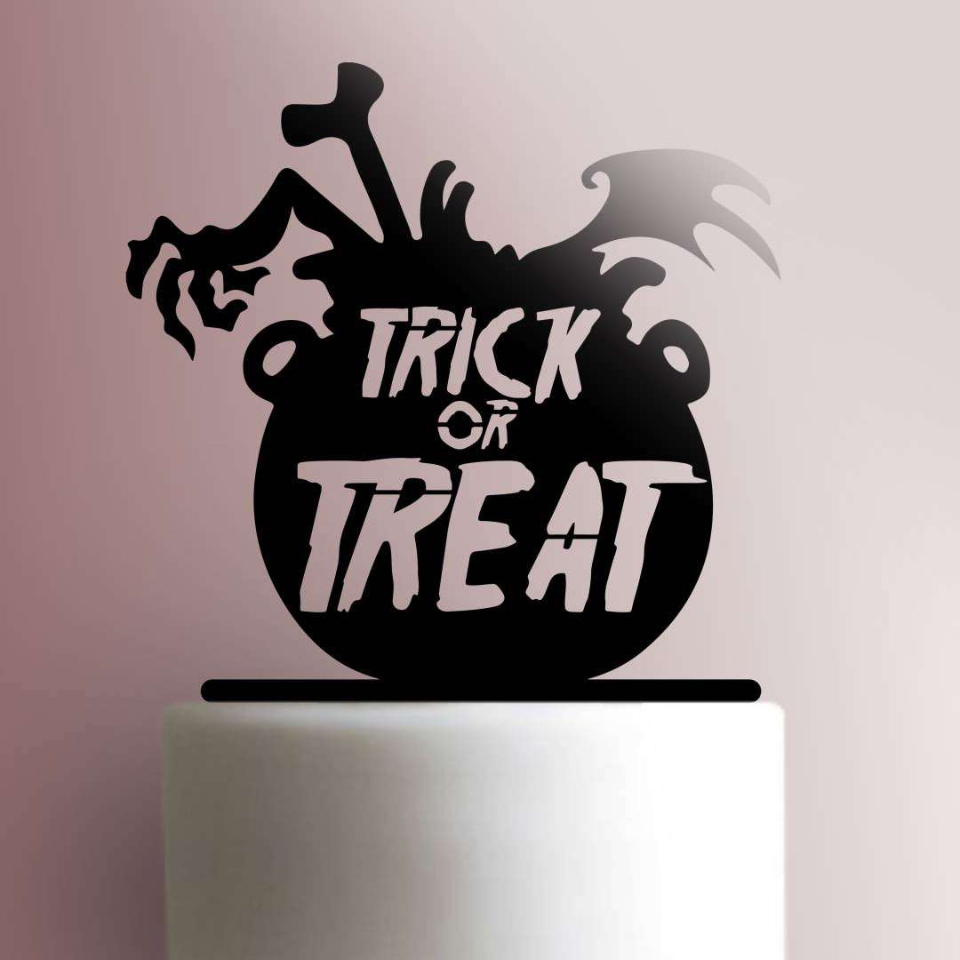 Halloween ? Trick or Treat - Acrylic Cake Topper