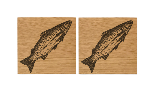Salmon Oak Coasters - Set of 2