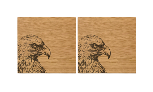 Eagle Oak Coasters - Set of 2